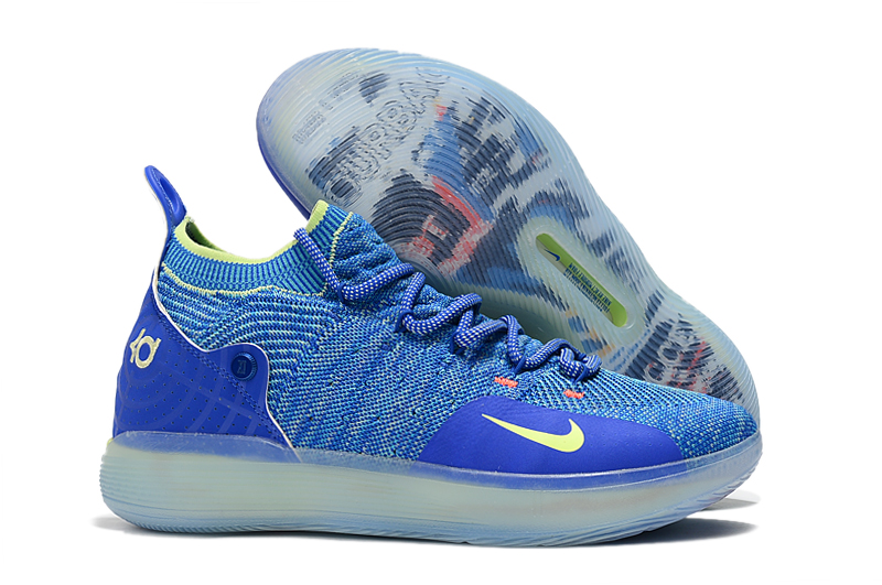New Nike KD 11 Blue Yellow Basketball Shoes